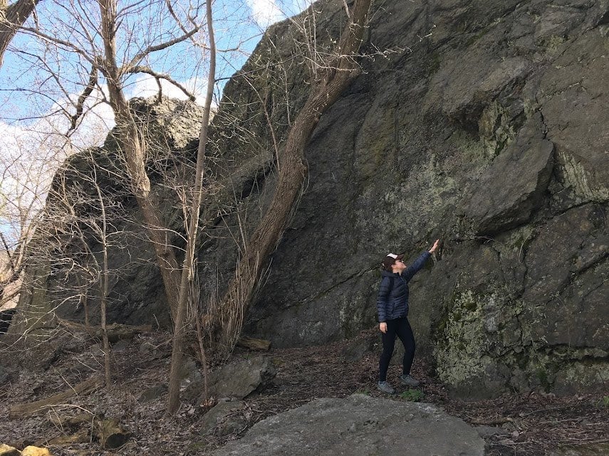 Rock formation at one of Boston's walking trails 