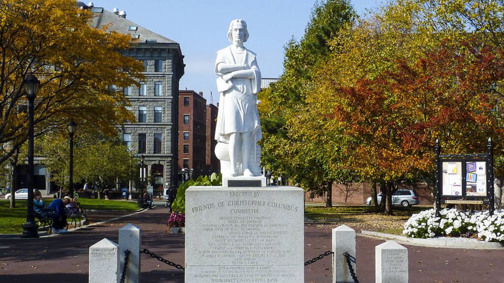 The Christopher Columbus statue at the Christopher Columbus Waterfront Park 