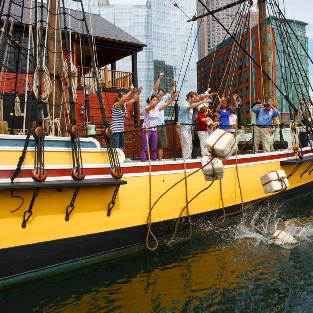 Visitors enjoying the Boston Tea Party Ships 